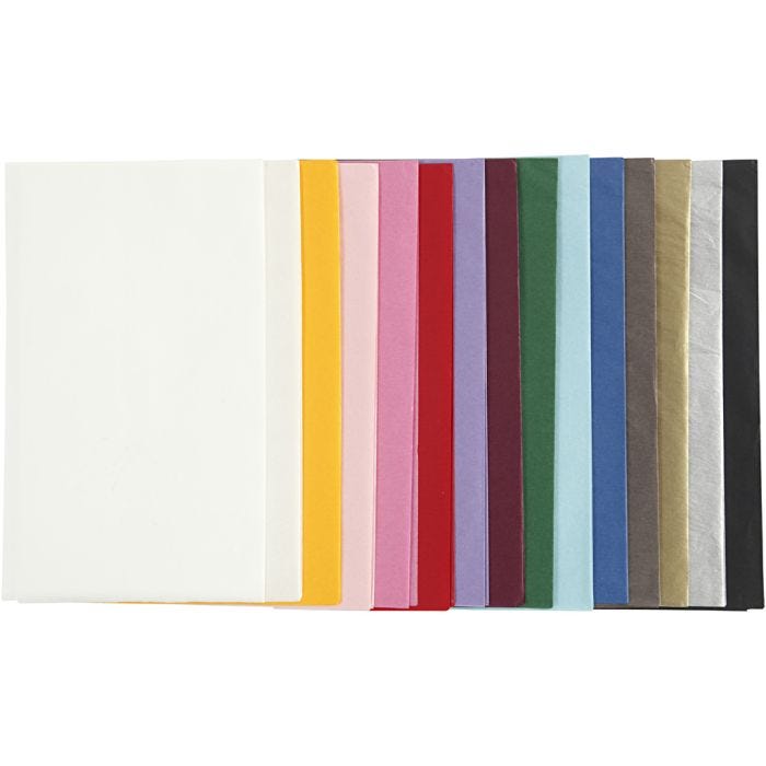 Silkespapper, 50x70 cm, 17 g, mixade färger