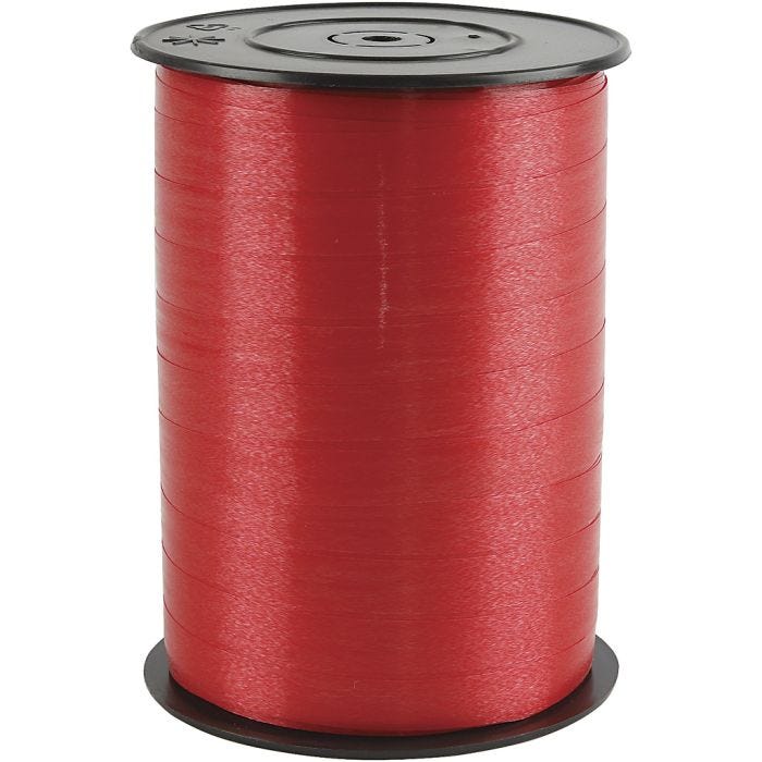 Presentsnöre, B: 10 mm, blank, röd