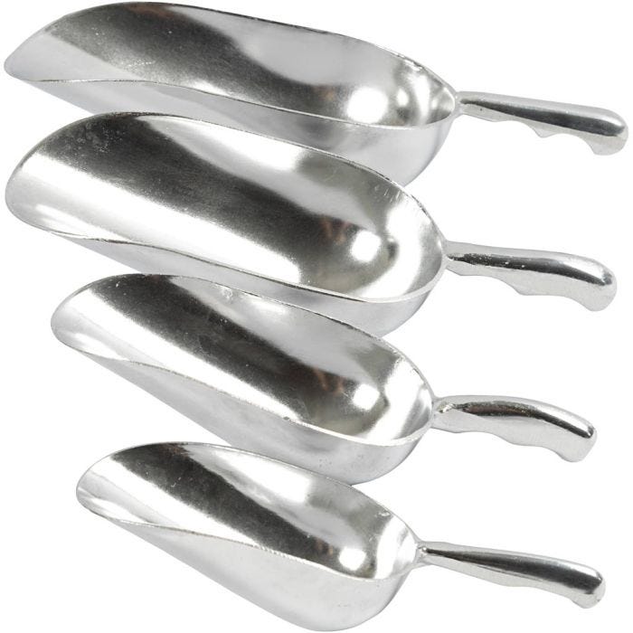 Aluminiumskyfflar, stl. 18-30 cm, 4 st./ 1 förp.