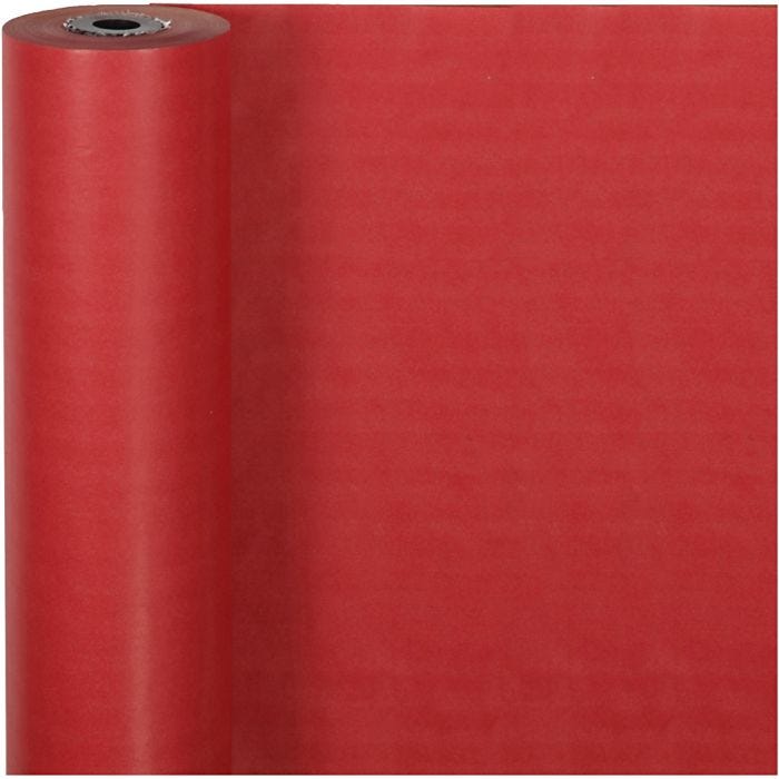Presentpapper, B: 50 cm, 60 g, röd, 100 m/ 1 rl.