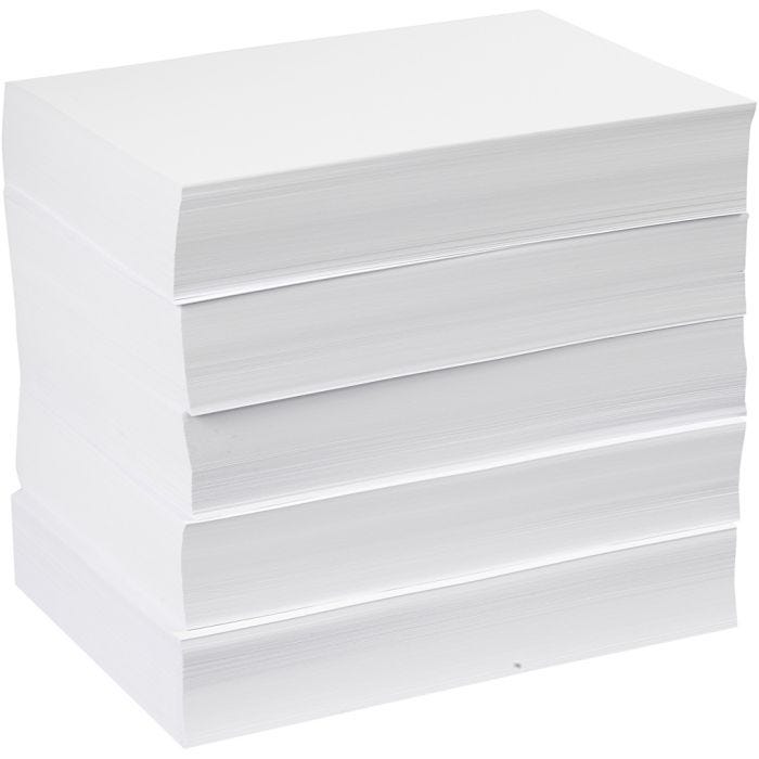 Ritpapper, A4, ark 210x297 mm, 80 g, vit, 5x500 ark/ 1 förp.