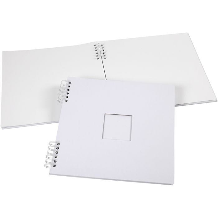 Scrapbok med spiral, stl. 30,5x30,5 cm, 250 g, vit, 1 st.