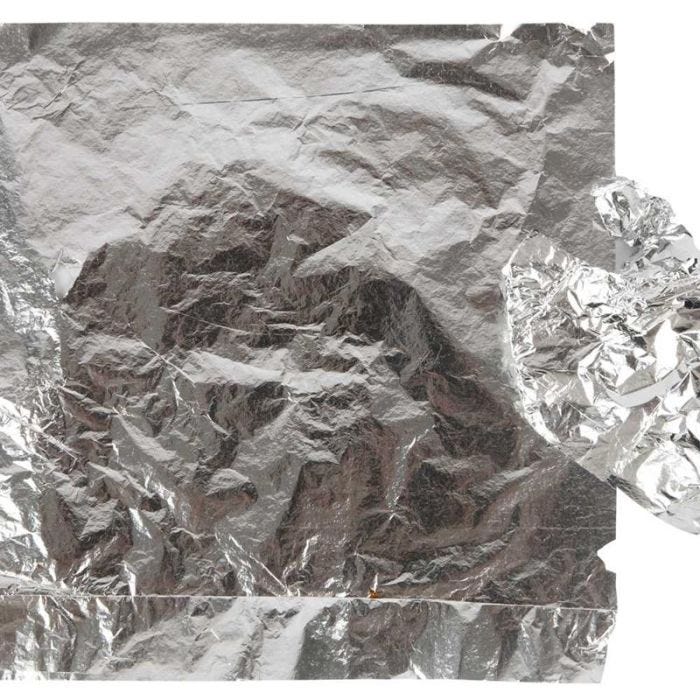 Slagmetall, ark 16x16 cm, silver, 0,625 m2, 25 ark/ 1 förp.