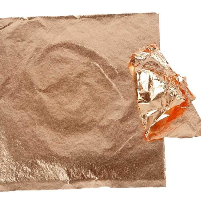 Slagmetall, ark 16x16 cm, koppar, 0,625 m2, 25 ark/ 1 förp.