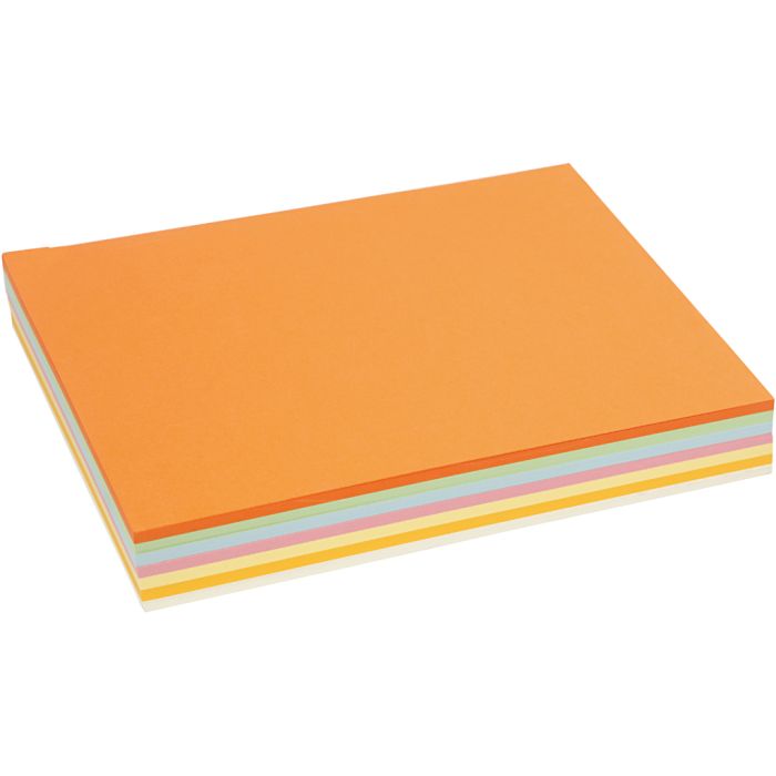 Pastellkartong, A4, ark 210x297 mm, 160 g, pastellfärger, 210 mix. ark/ 1 förp.