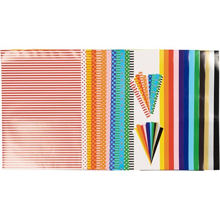 Glanspapper, ark 32x40 cm, 80 g, 1 set