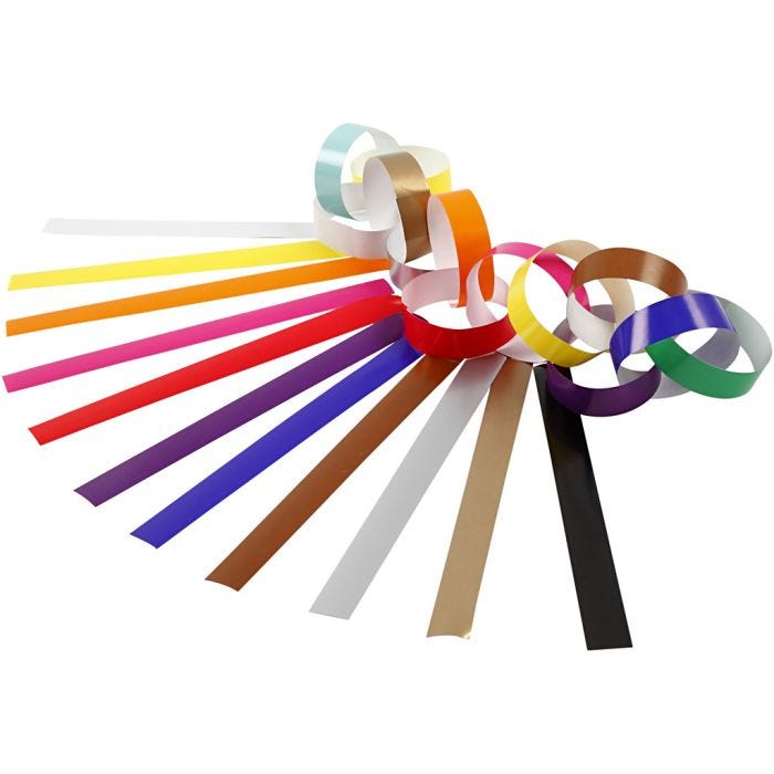 Girlangstrimlor, L: 16 cm, B: 15 mm, mixade färger