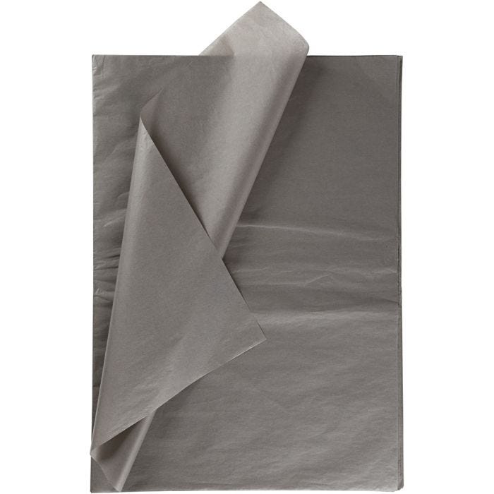 Silkespapper, ark 50x70 cm, 17 g, mörkgrå, 25 ark/ 1 förp.