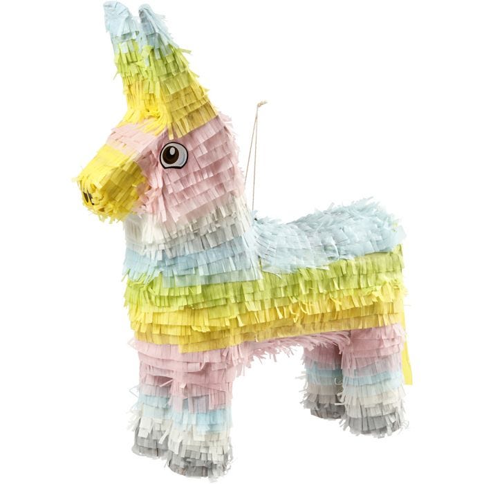 Piñata , stl. 39x13x55 cm, pastellfärger, 1 st.