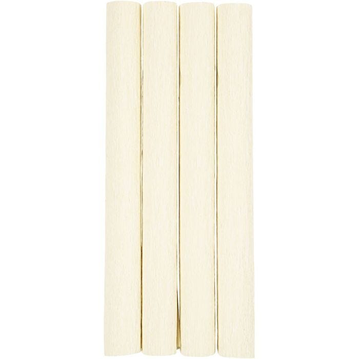 Kräppapper, ark 25x60 cm, Stretchbarhet: 180%, 105 g, off white, 4 ark/ 1 förp.