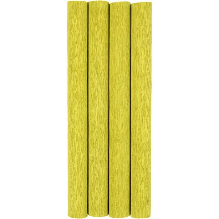 Kräppapper, ark 25x60 cm, Stretchbarhet: 180%, 105 g, ljusgrön, 4 ark/ 1 förp.