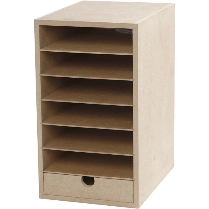Kartongreol, H: 31,5 cm, D: 24,5 cm, B: 18 cm, A5, 1 st.