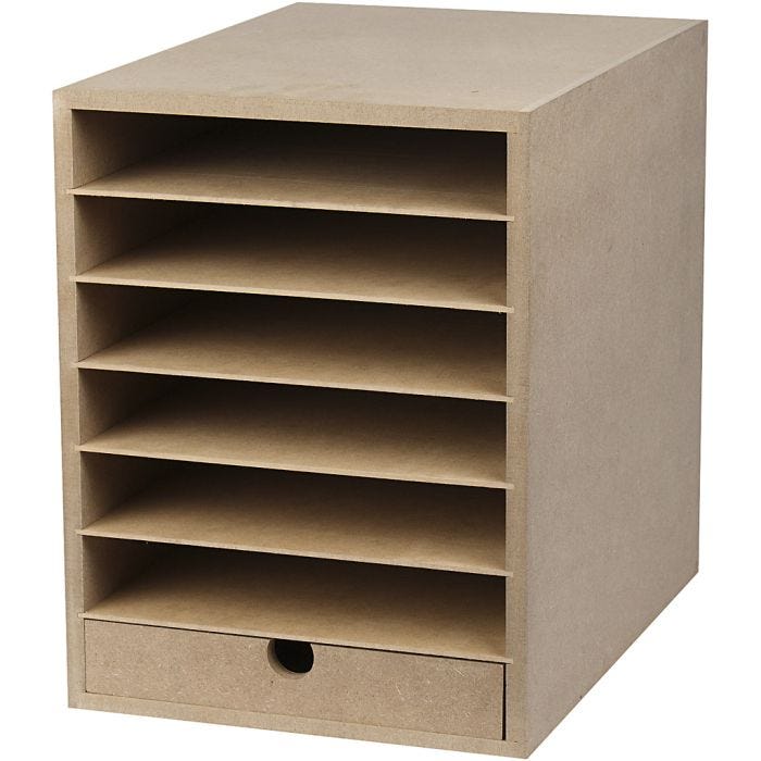 Kartongreol, H: 31,5 cm, D: 32 cm, B: 24,3 cm, A4, 1 st.