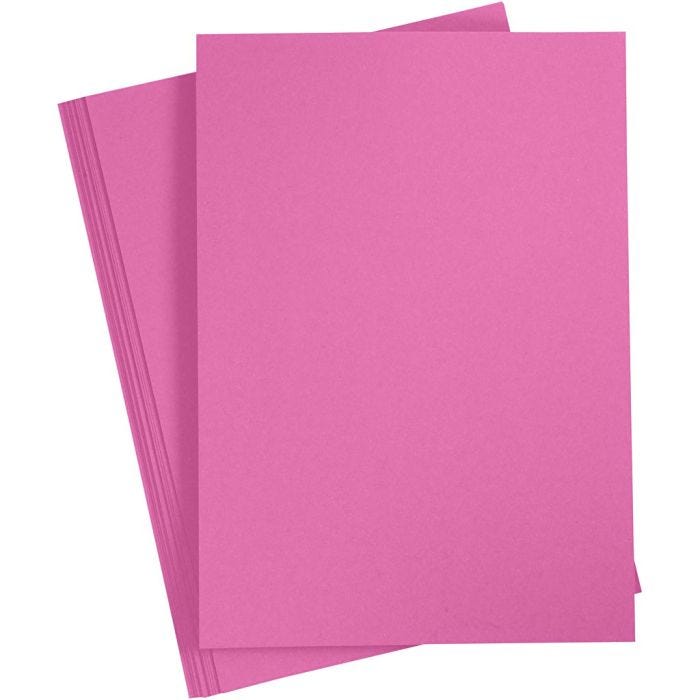 Färgad Kartong, A4, ark 210x297 mm, 180 g, rosa, 20 ark/ 1 förp.