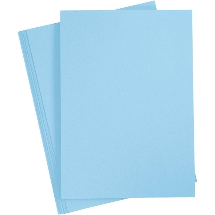 Färgad Kartong, A4, ark 210x297 mm, 180 g, ljusblå, 20 ark/ 1 förp.