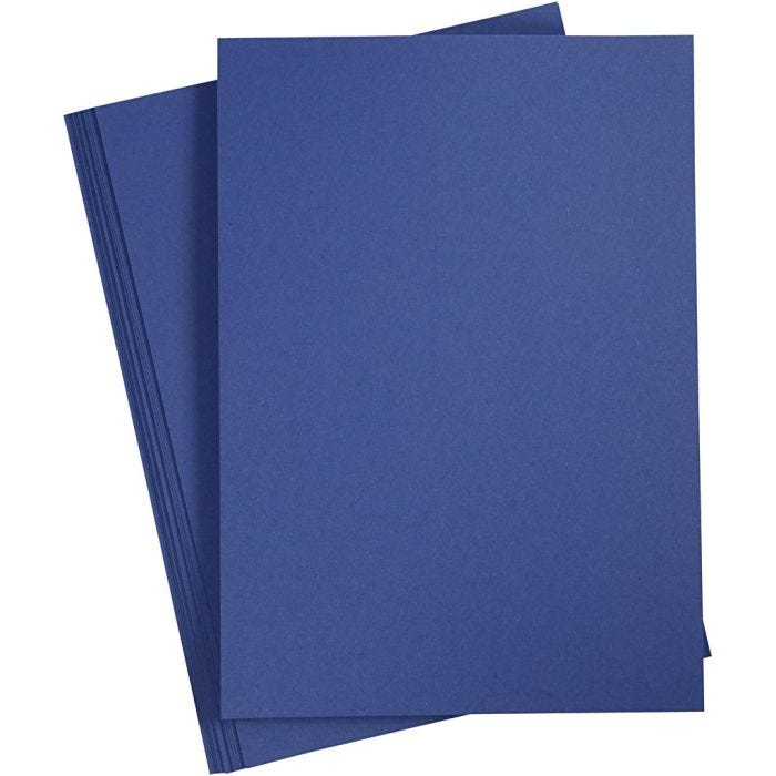 Färgad Kartong, A4, ark 210x297 mm, 180 g, mörkblå, 20 ark/ 1 förp.