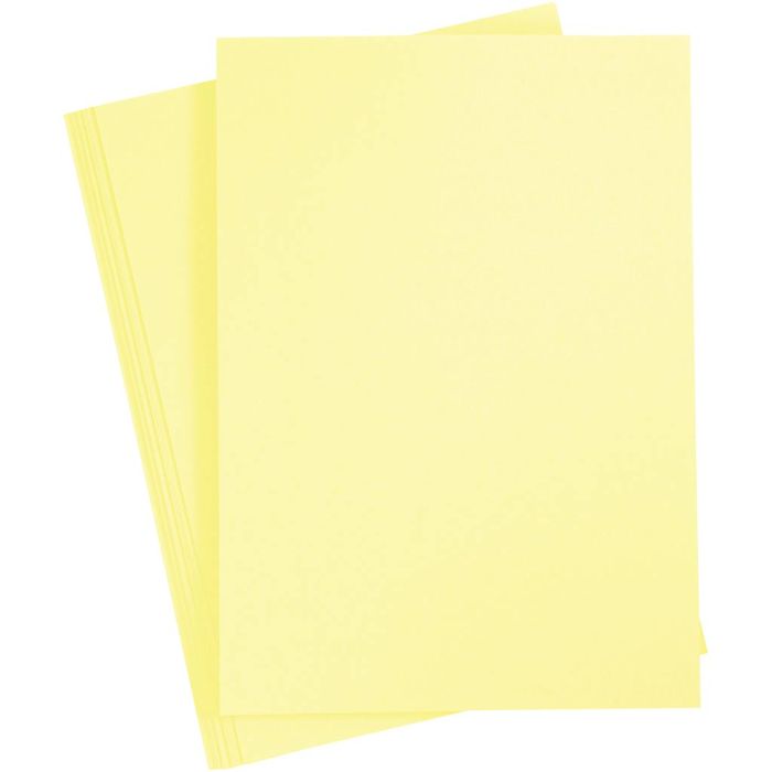 Färgad Kartong, A4, ark 210x297 mm, 180 g, ljusgul, 20 ark/ 1 förp.