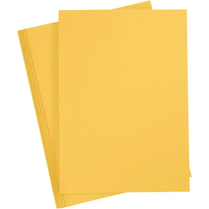 Färgad Kartong, A4, ark 210x297 mm, 180 g, solgul, 20 ark/ 1 förp.