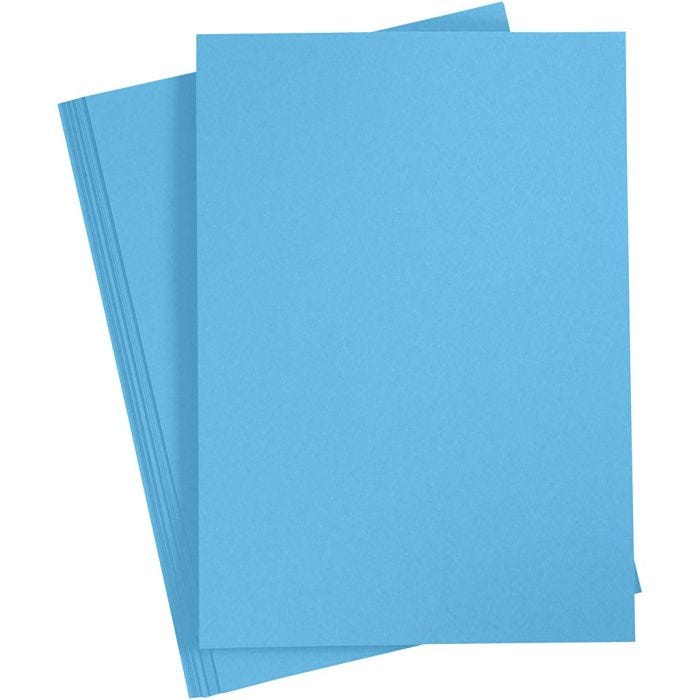 Färgad Kartong, A4, ark 210x297 mm, 180 g, blå, 20 ark/ 1 förp.