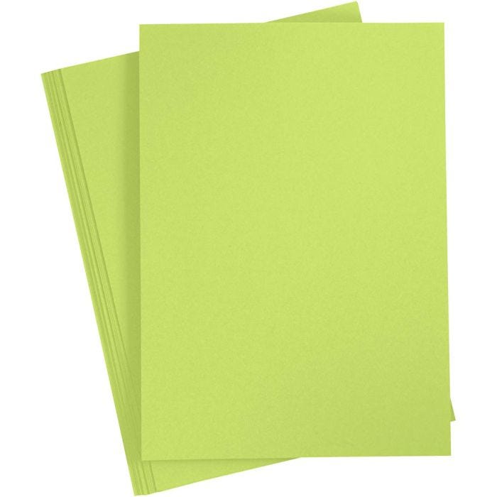 Färgad Kartong, A4, ark 210x297 mm, 180 g, ljusgrön, 20 ark/ 1 förp.