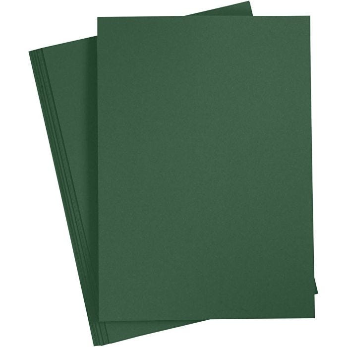 Färgad Kartong, A4, ark 210x297 mm, 180 g, mörkgrön, 20 ark/ 1 förp.