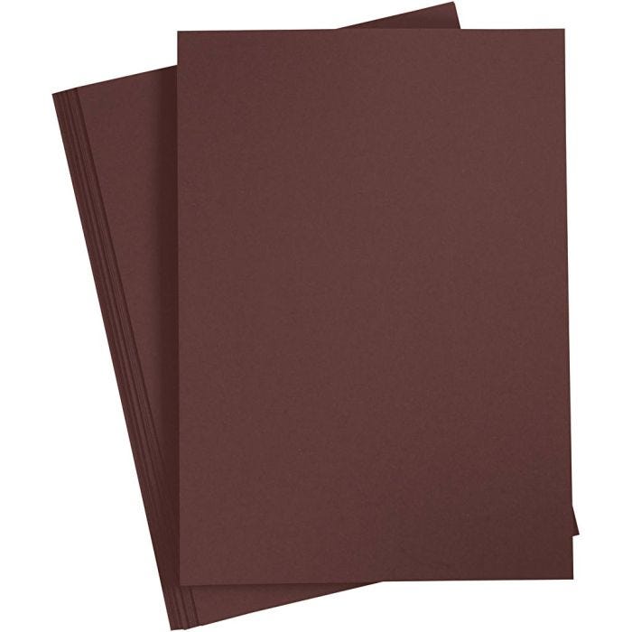 Färgad Kartong, A4, ark 210x297 mm, 180 g, mörkbrun, 20 ark/ 1 förp.