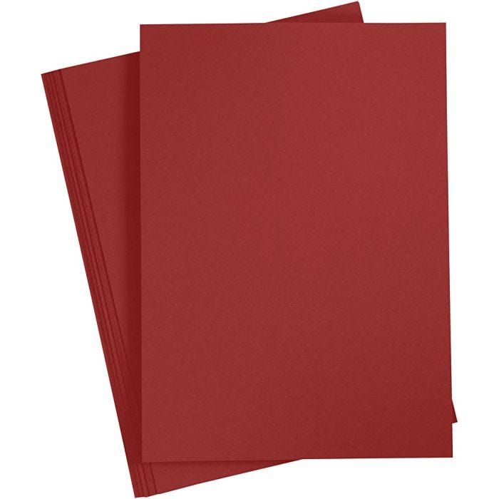 Färgad Kartong, A4, ark 210x297 mm, 180 g, mörkröd, 20 ark/ 1 förp.