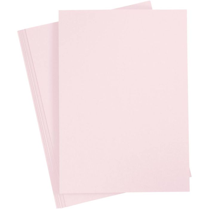 Kartong, A4, ark 210x297 mm, 210 g, ljusrosa, 10 ark/ 1 förp.