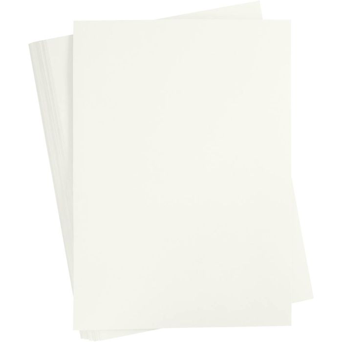 Färgad Kartong, A2, ark 420x594 mm, 180 g, råvit, 100 ark/ 1 förp.