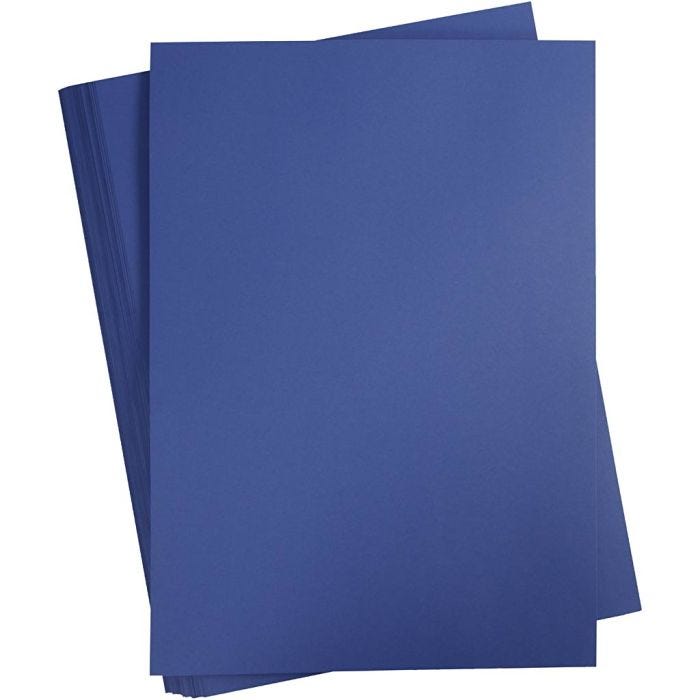 Färgad Kartong, A2, ark 420x594 mm, 180 g, mörkblå, 100 ark/ 1 förp.