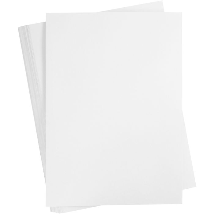 Färgad Kartong, A2, ark 420x594 mm, 180 g, vit, 100 ark/ 1 förp.