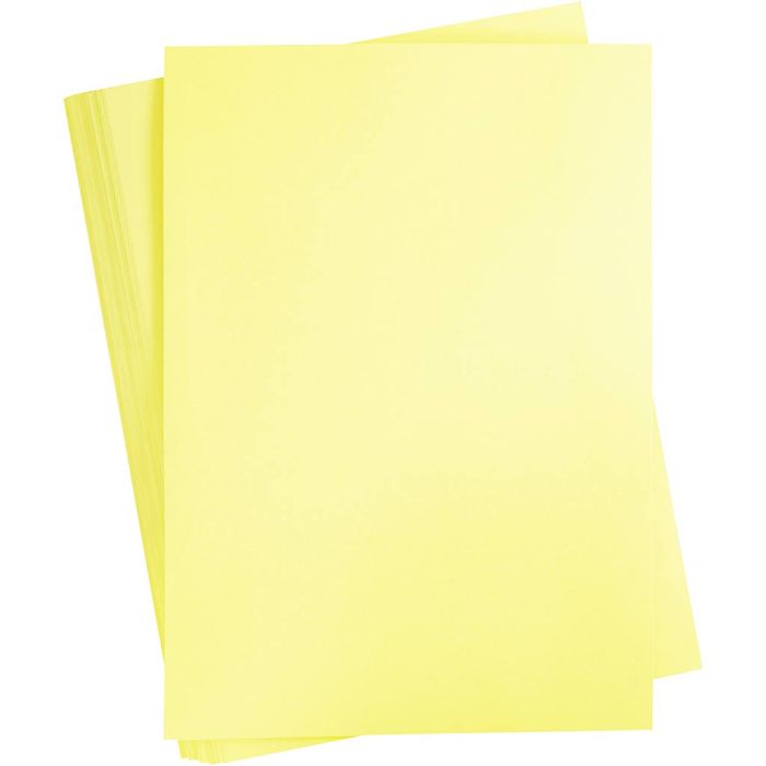 Färgad Kartong, A2, ark 420x594 mm, 180 g, ljusgul, 100 ark/ 1 förp.