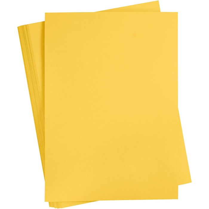 Färgad Kartong, A2, ark 420x594 mm, 180 g, solgul, 100 ark/ 1 förp.