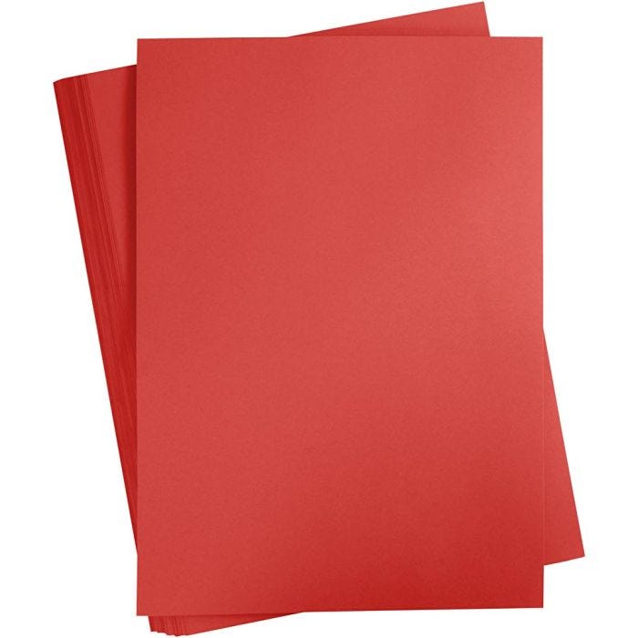 Färgad Kartong, A2, ark 420x594 mm, 180 g, röd, 100 ark/ 1 förp.