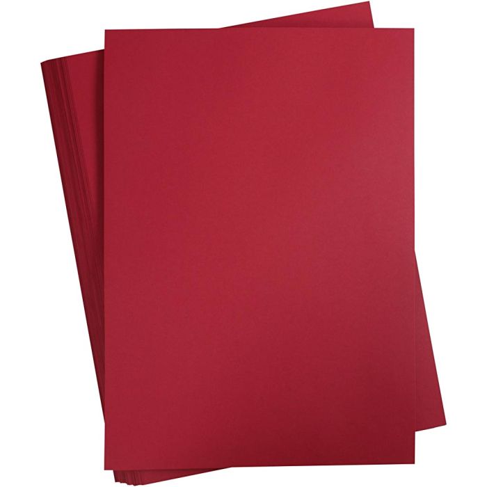 Färgad Kartong, A2, ark 420x594 mm, 180 g, julröd, 100 ark/ 1 förp.