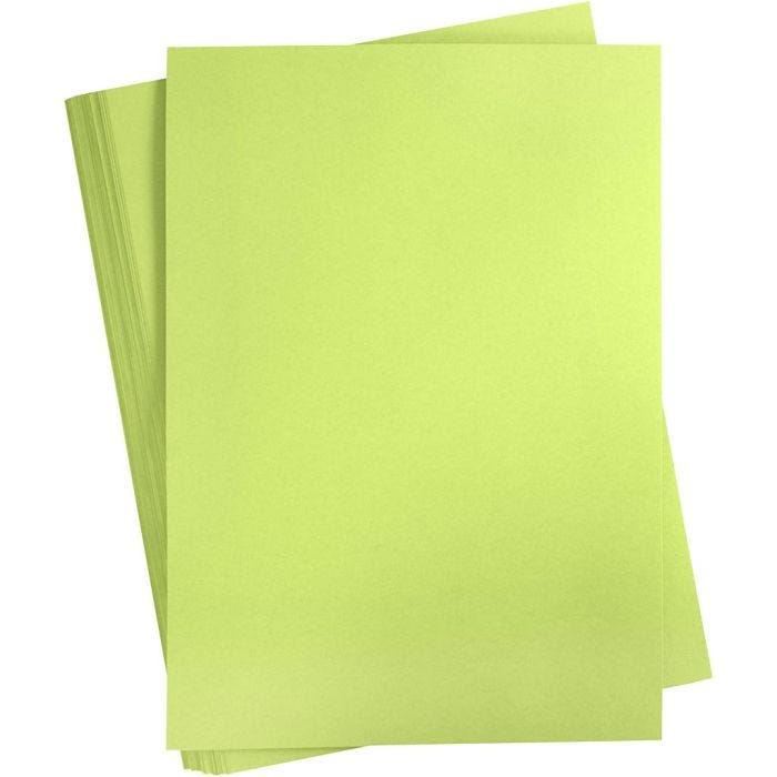 Färgad Kartong, A2, ark 420x594 mm, 180 g, ljusgrön, 100 ark/ 1 förp.