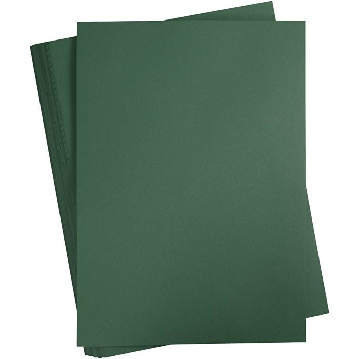Färgad Kartong, A2, ark 420x594 mm, 180 g, mörkgrön, 100 ark/ 1 förp.