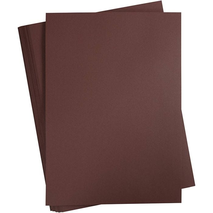Färgad Kartong, A2, ark 420x594 mm, 180 g, mörkbrun, 100 ark/ 1 förp.