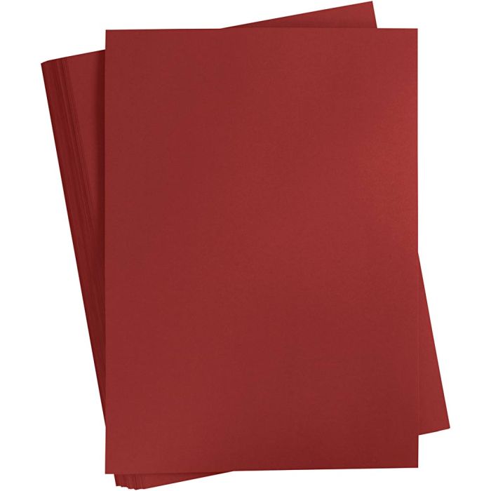 Färgad Kartong, A2, ark 420x594 mm, 180 g, mörkröd, 100 ark/ 1 förp.