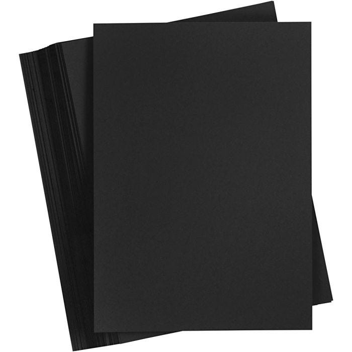 Färgad Kartong, A3, ark 297x420 mm, 180 g, svart, 100 ark/ 1 förp.