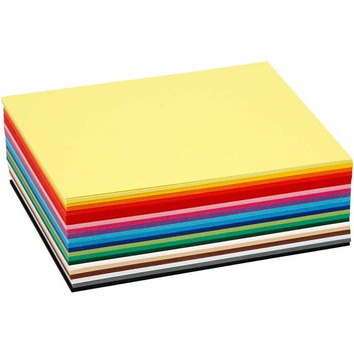 Creativ Kartong, A6, ark 105x148 mm, 180 g, mixade färger, 120 mix. ark/ 1 förp.