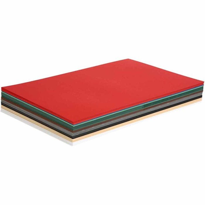 Julkartong, A3, ark 297x420 mm, 180 g, mixade färger, 300 mix. ark/ 1 förp.