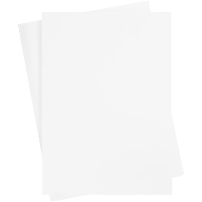 Färgad Kartong, A2, ark 420x594 mm, 180 g, vit, 10 ark/ 1 förp.