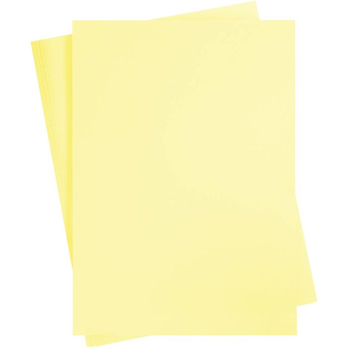 Färgad Kartong, A2, ark 420x594 mm, 180 g, ljusgul, 10 ark/ 1 förp.