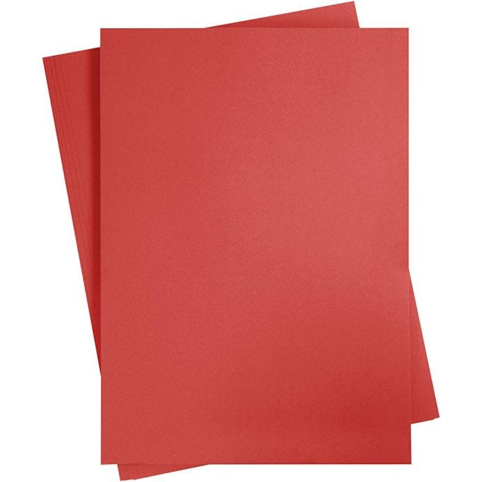 Färgad Kartong, A2, ark 420x594 mm, 180 g, röd, 10 ark/ 1 förp.