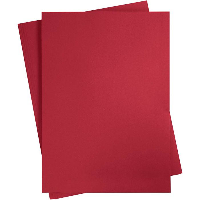Färgad Kartong, A2, ark 420x594 mm, 180 g, julröd, 10 ark/ 1 förp.