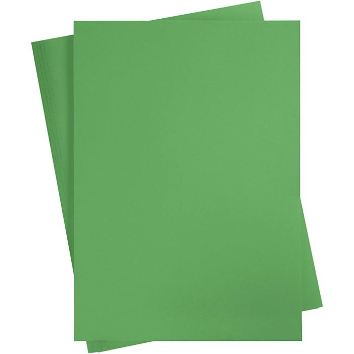 Färgad Kartong, A2, ark 420x594 mm, 180 g, gräsgrön, 10 ark/ 1 förp.