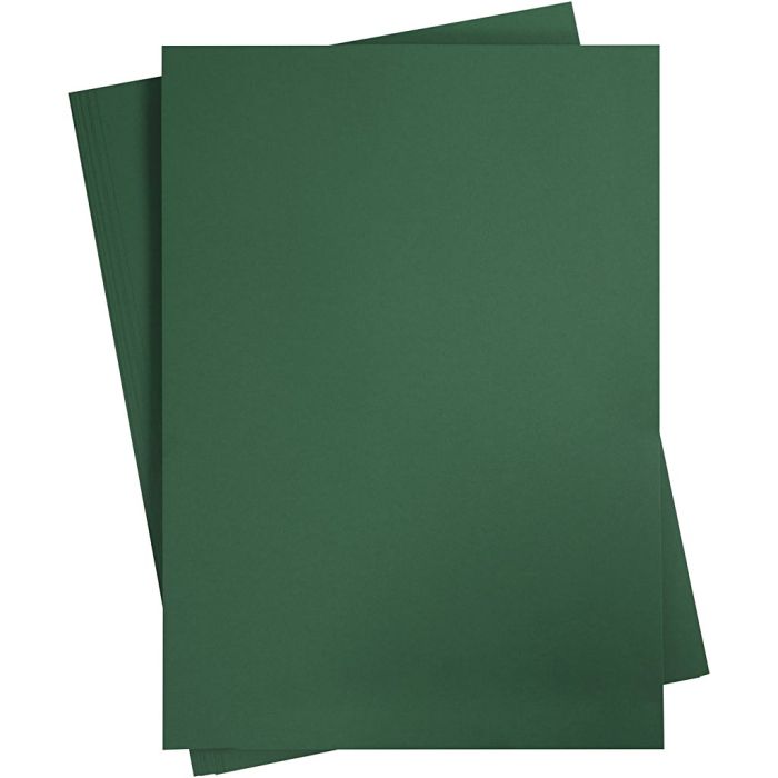 Färgad Kartong, A2, ark 420x594 mm, 180 g, mörkgrön, 10 ark/ 1 förp.