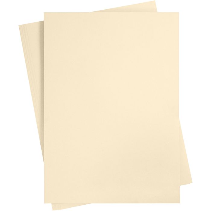 Färgad Kartong, A2, ark 420x594 mm, 180 g, ivory, 10 ark/ 1 förp.