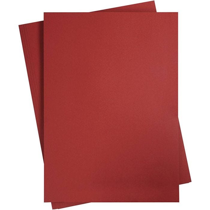 Färgad Kartong, A2, ark 420x594 mm, 180 g, mörkröd, 10 ark/ 1 förp.